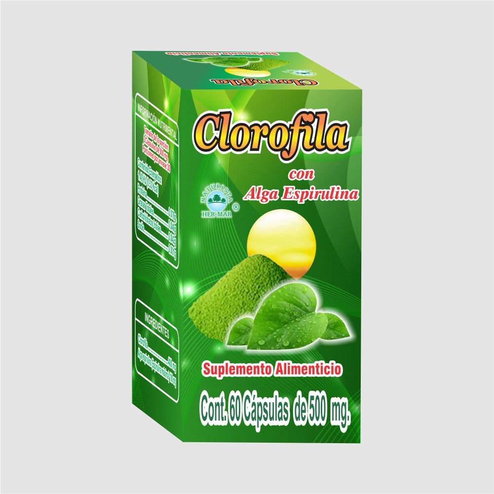 clorofila con alga espirulina cont. net. 60 cápsulas clorofila con alga espirulina cont. net. 60 cápsulas